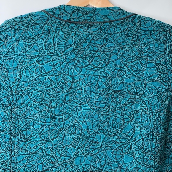 Vintage Artsy Abstract Stitched Button Front Quilted Blazer Jacket Women Size S - Picture 8 of 13